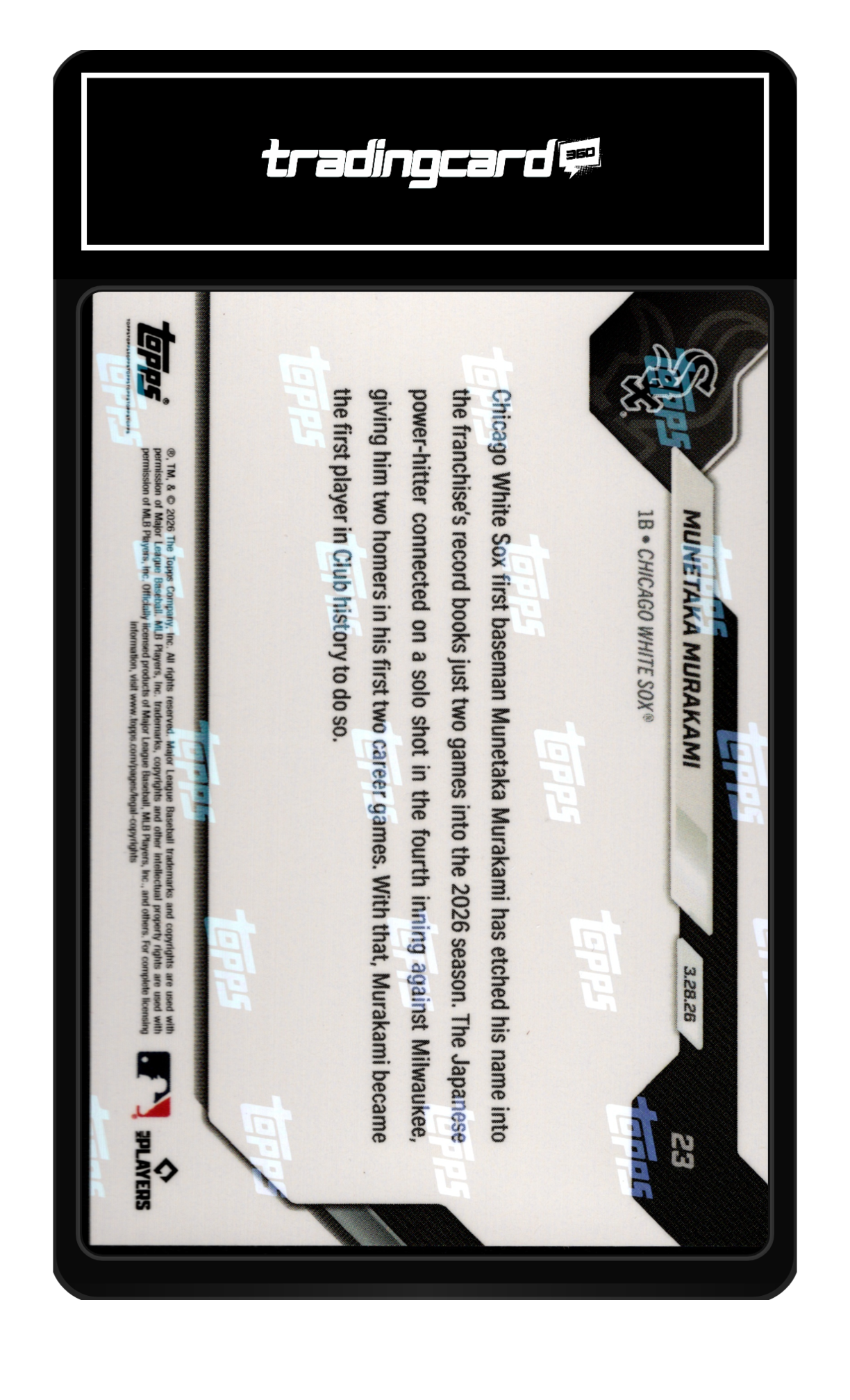 Munetaka Murakami 2026 Topps Now #23 — Gem Mint 10 | CardFax