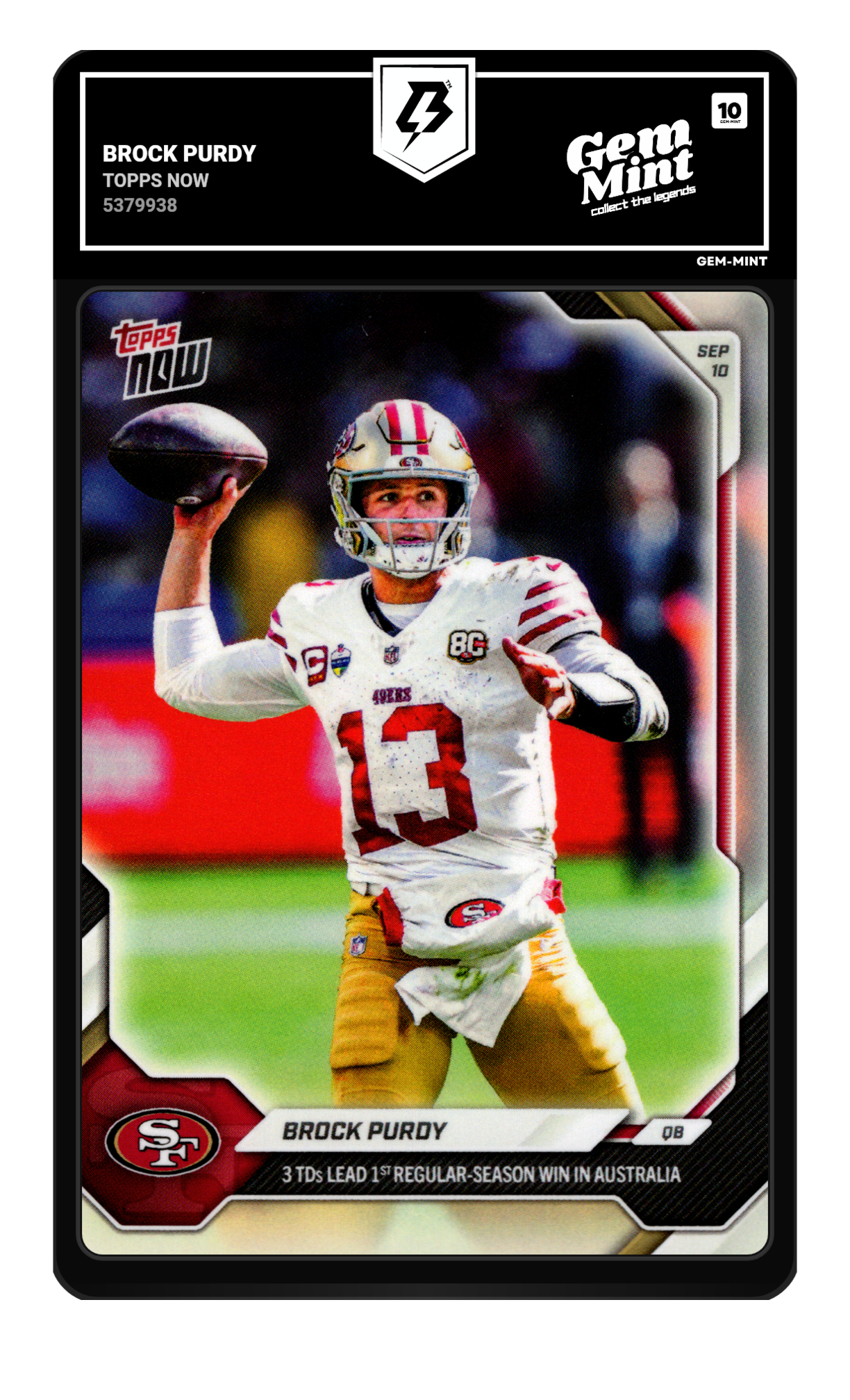Brock Purdy graded 10