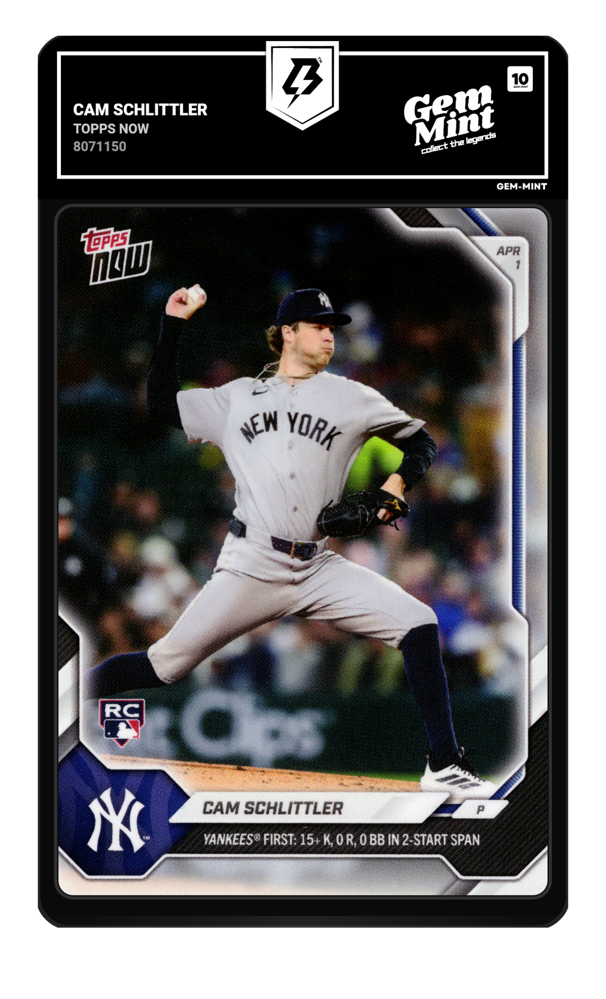 Cam Schlittler graded 10